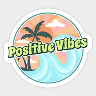 Positive Vibes Retro Design Sticker